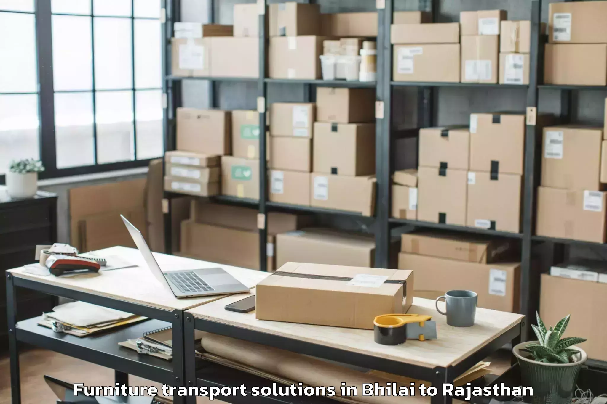 Expert Bhilai to Raisinghnagar Furniture Transport Solutions